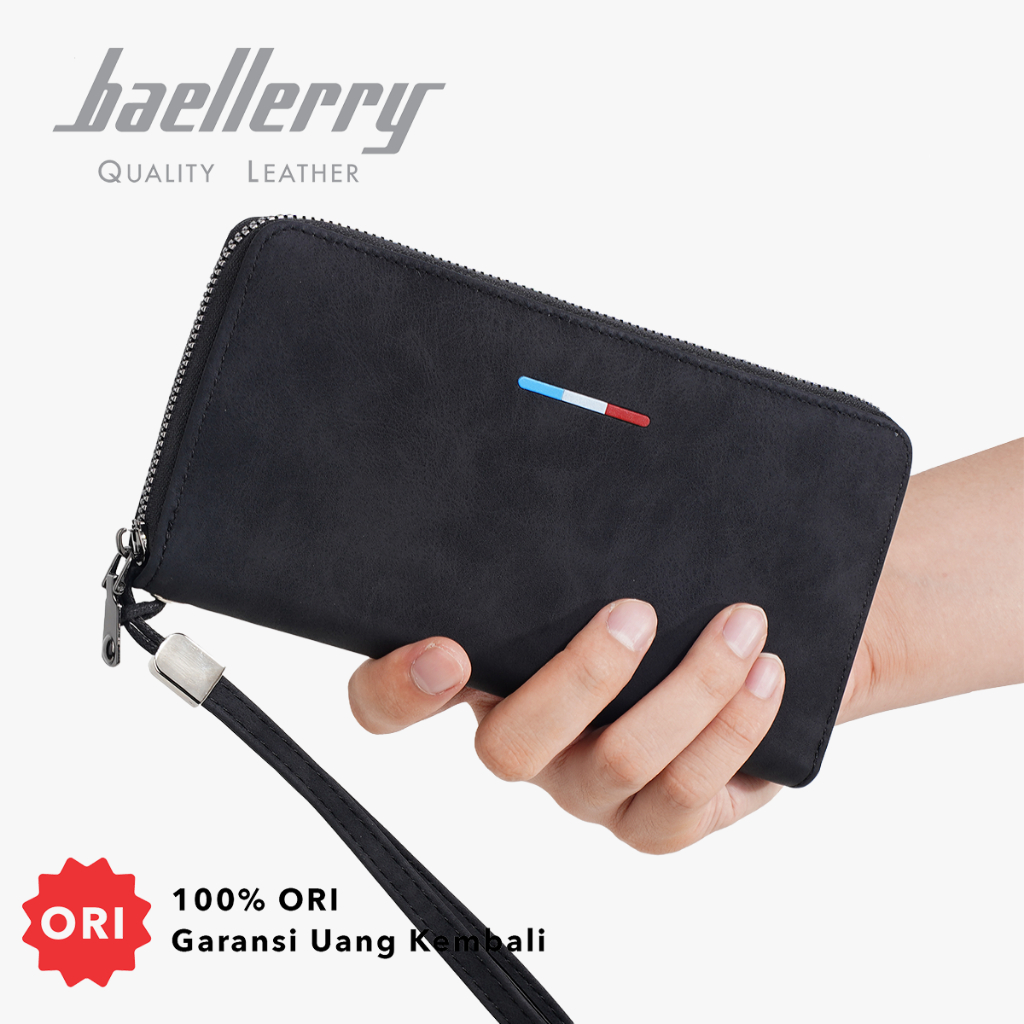 BAELLERRY C3097 Dompet Pria Wanita Panjang Bahan Kulit PU Leather Premium BAEOS