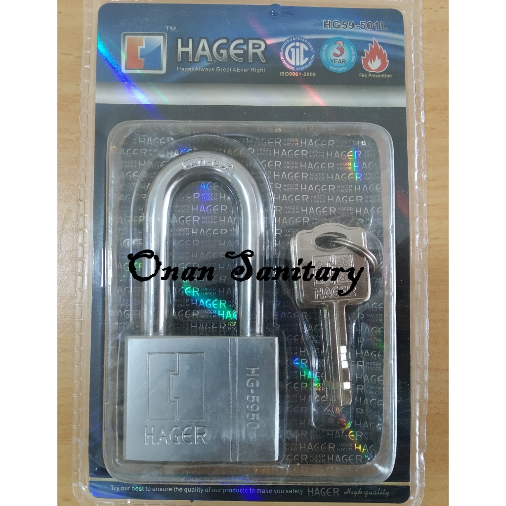 GEMBOK HAGER 50 MM 4 KUNCI Panjang