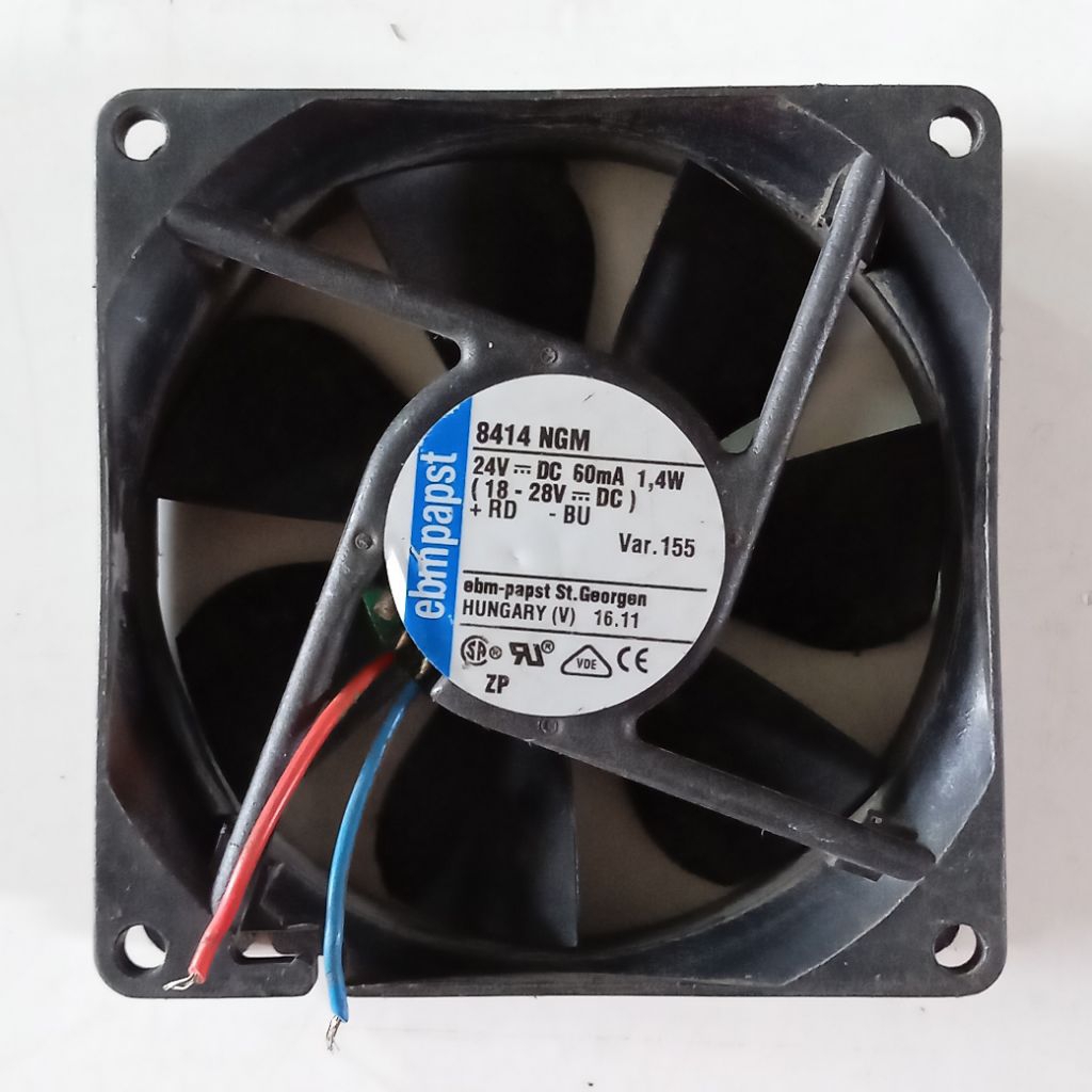 KIPAS ebmpapst 24VDC 2W 8X8 CM TEBAL 2.5CM FAN BEKAS