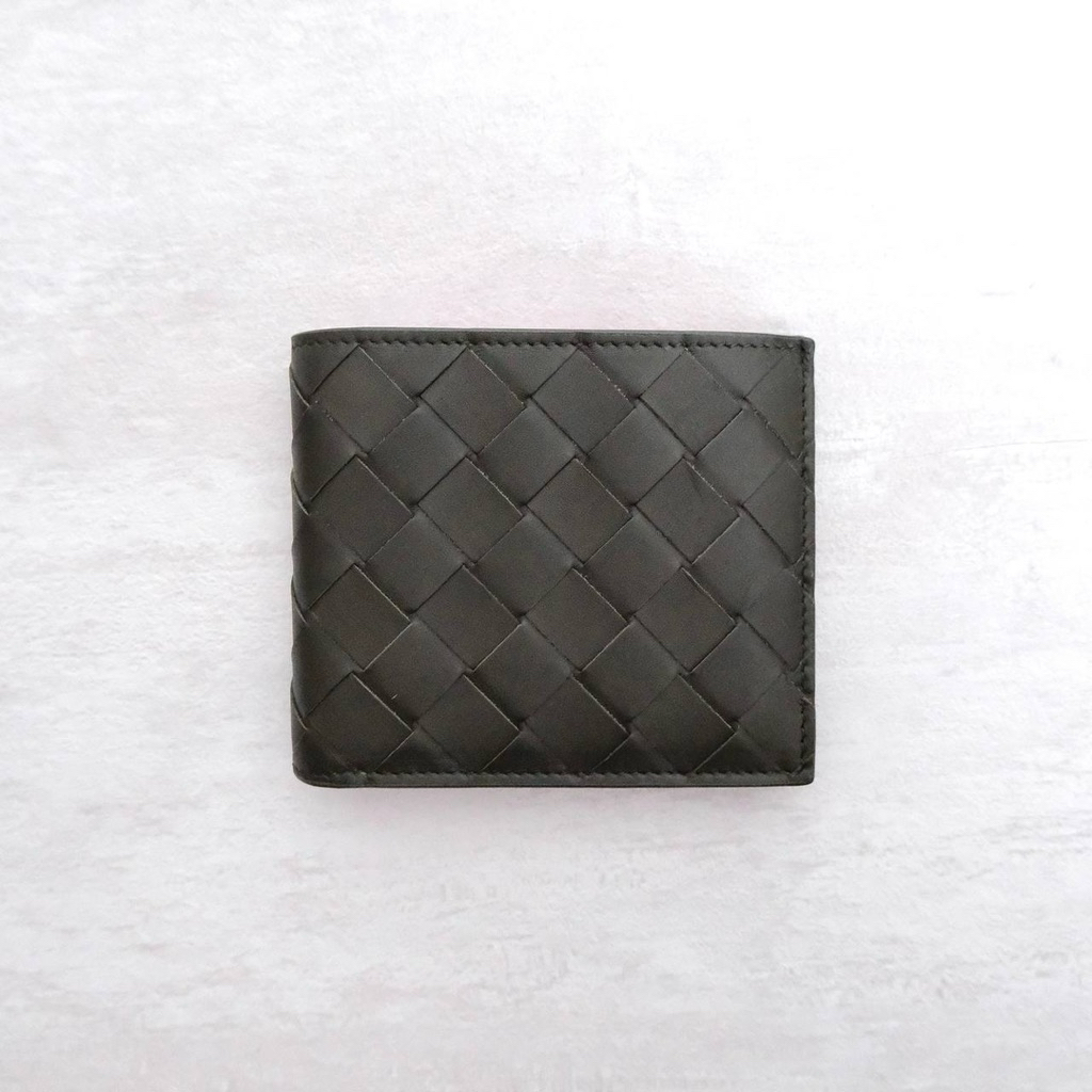 BOTTEGA VENETA BIFOLD WALLET IN DARK GREEN CAMPING - PINK BUBBLE