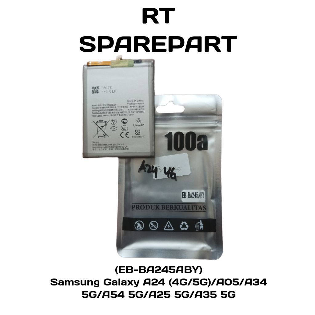 BATTERY ORIGINAL 100a (EB-BA245ABY) Samsung Galaxy A24 (4G/5G)Samsung Galaxy A05Samsung Galaxy A34 5