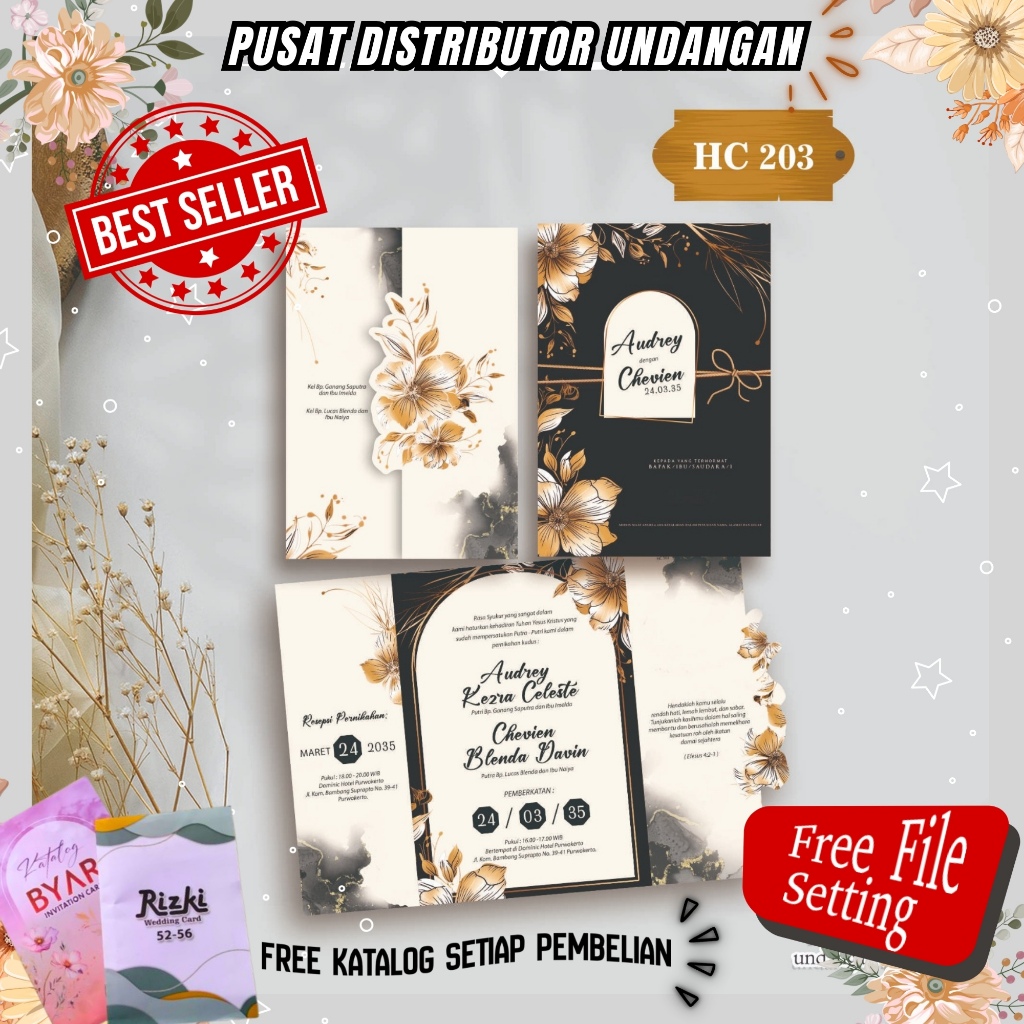 Blangko Undangan HC 203| undangan nikah | undangan mewah | blangko undangan | undangan tebal