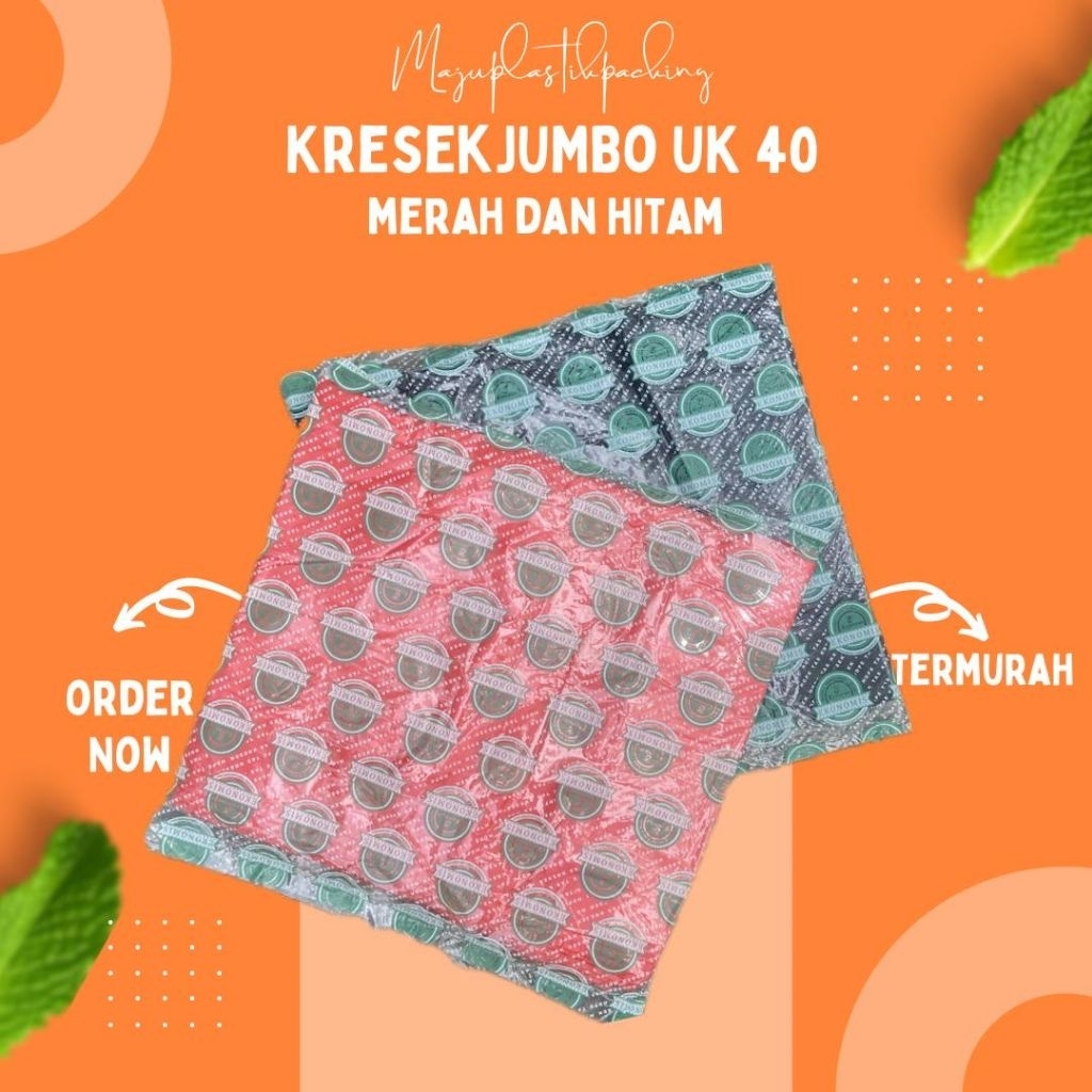 Kresek Ekonomis Jumbo Merah Hitam 40 x 65 Mengkilap