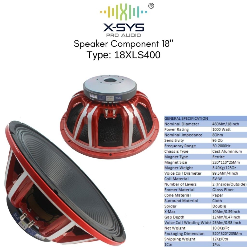 speaker X-SYS 18XLS400 voice coil 4inch