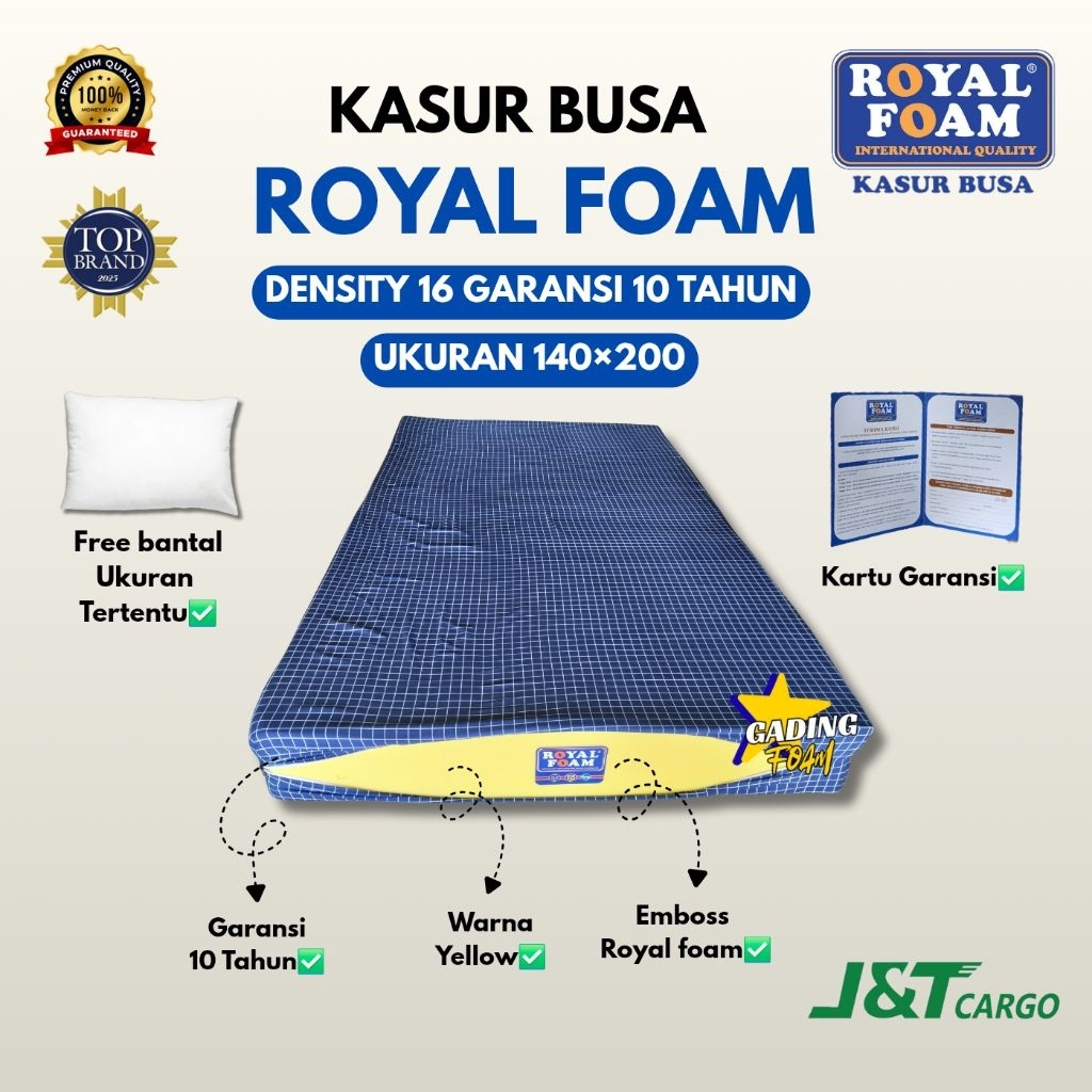 Kasur Busa Royal Foam D16 Ukuran Double 140×200 Kasur Royal Anti Kempes Bergaransi 10 Tahun