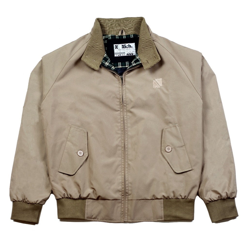 NICH Jacket Harrington Rodney Khaki Streetwear Casual Pria Jaket Outerwear Dailywear