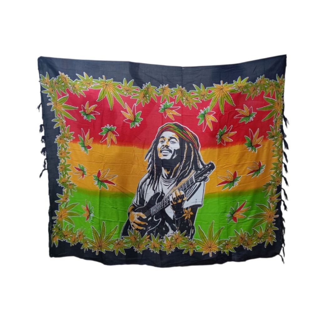Kain bali gambar bob marley/Kain pantai motif reggae mania