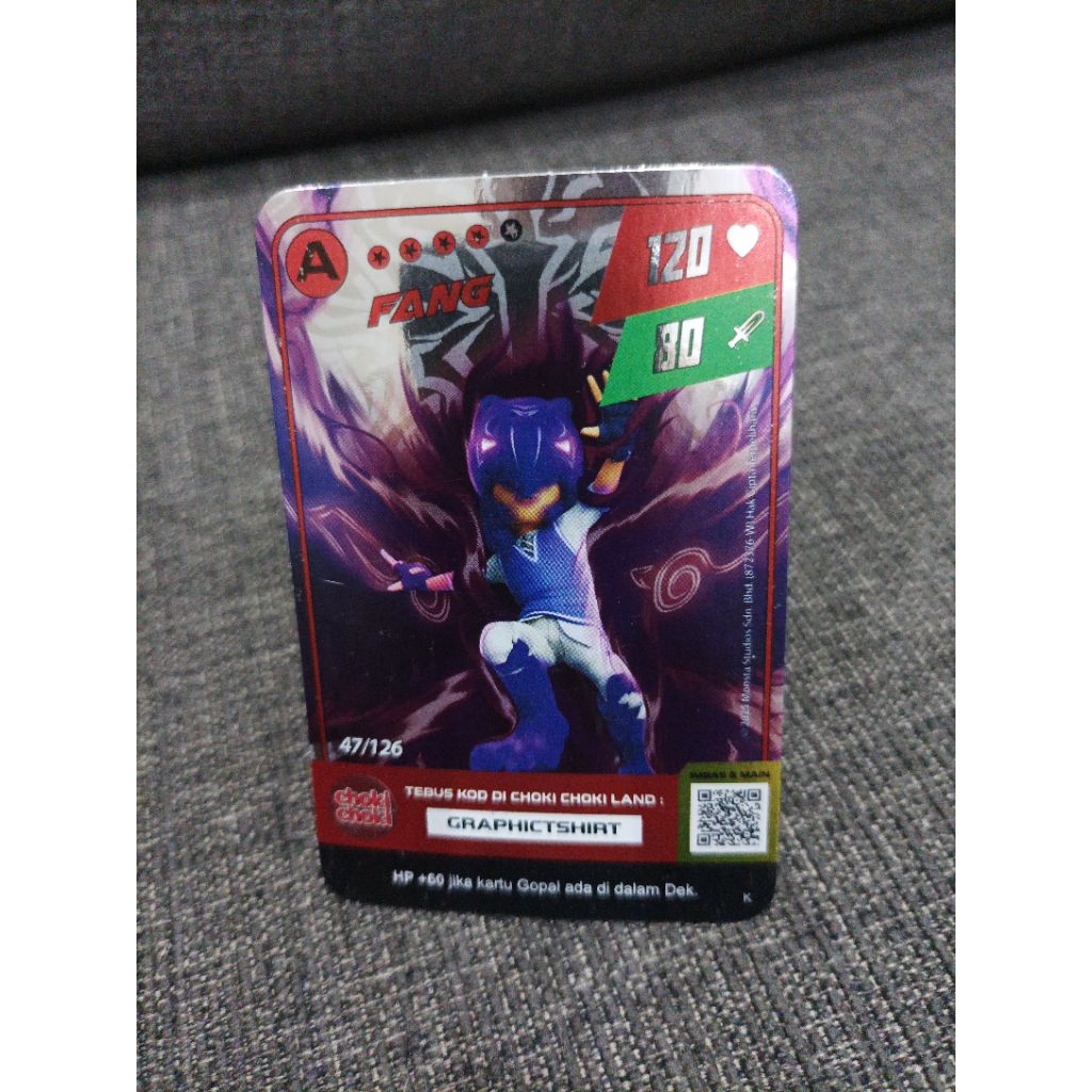 Kartu choki choki boboiboy monsta galaxy fang 47/126 silver foil