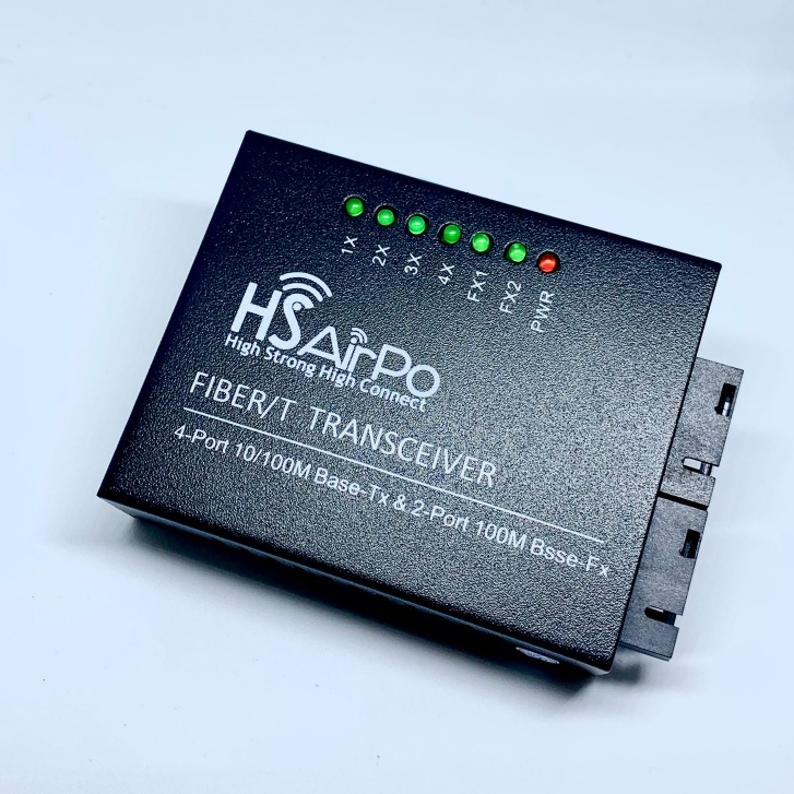 HSAIRPO CM2F4E POE MEDIA CONVERTER 2 FO 4 Lan Port HS AIRPO CM2F4Enet