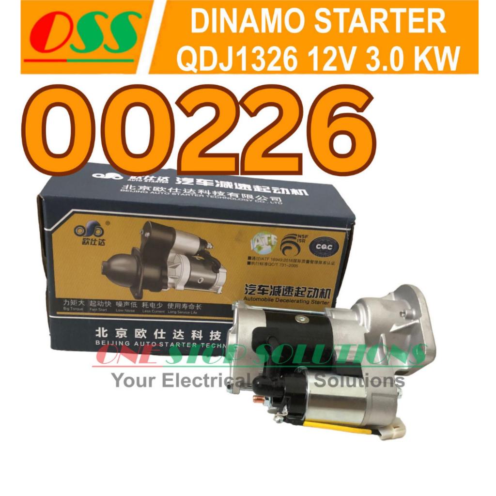 DINAMO STARTER ISUZU 4JB1T 4JB1 4JA1 QDJ1309-B  QDJ1326 / 1 12V 3.0 KW Y 804B 12V 200818