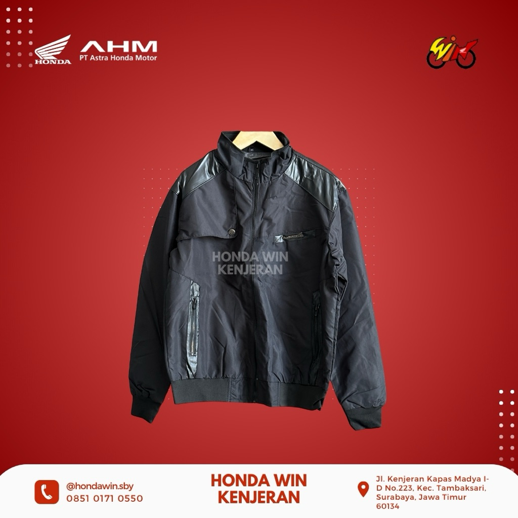 Jaket Sepeda Motor One Heart Honda ASLI hitam 2