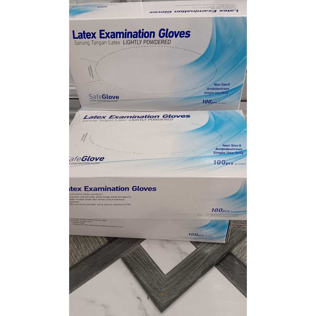 Safe Glove Latex Examination Gloves Powdered 100 Pieces