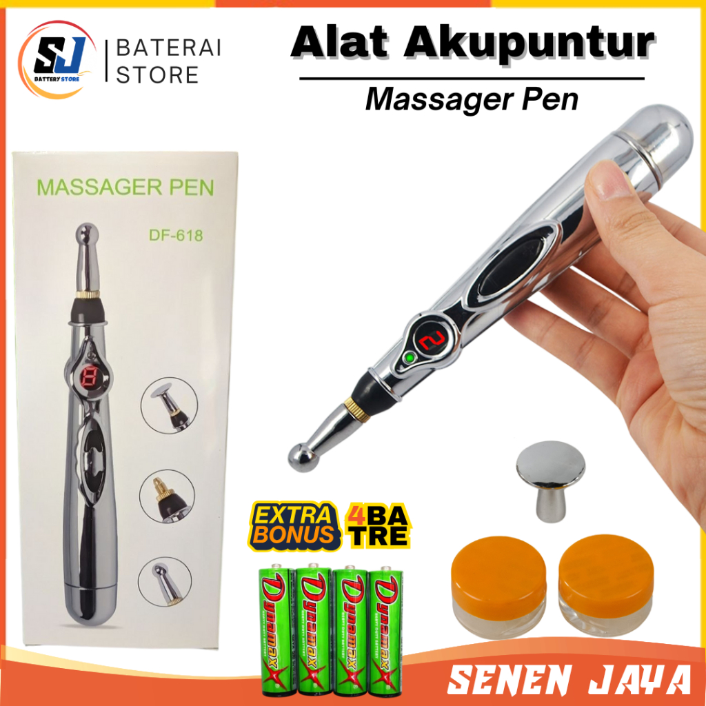 BONUS 4 BATERAI PULPEN AKUPUNTUR LASER PENA PIJAT TERAPI REFLEKSI ELEKTRIK MASSAGE Alat Akupuntur Pe