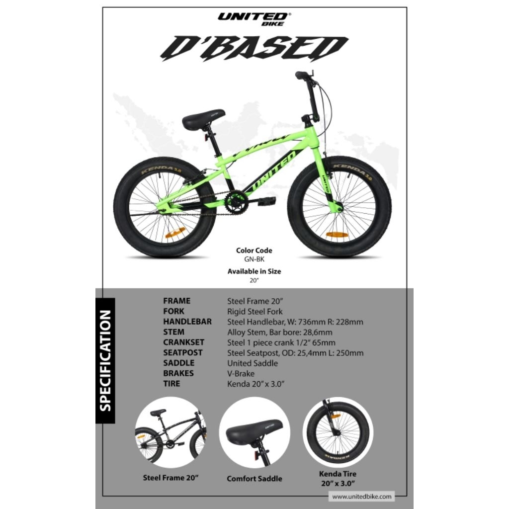 sepeda anak BMX 20 United D'BASET