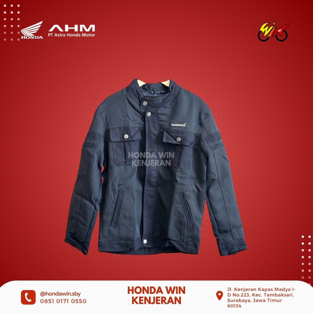Jaket Sepeda Motor One Heart Honda ASLI hitam 4