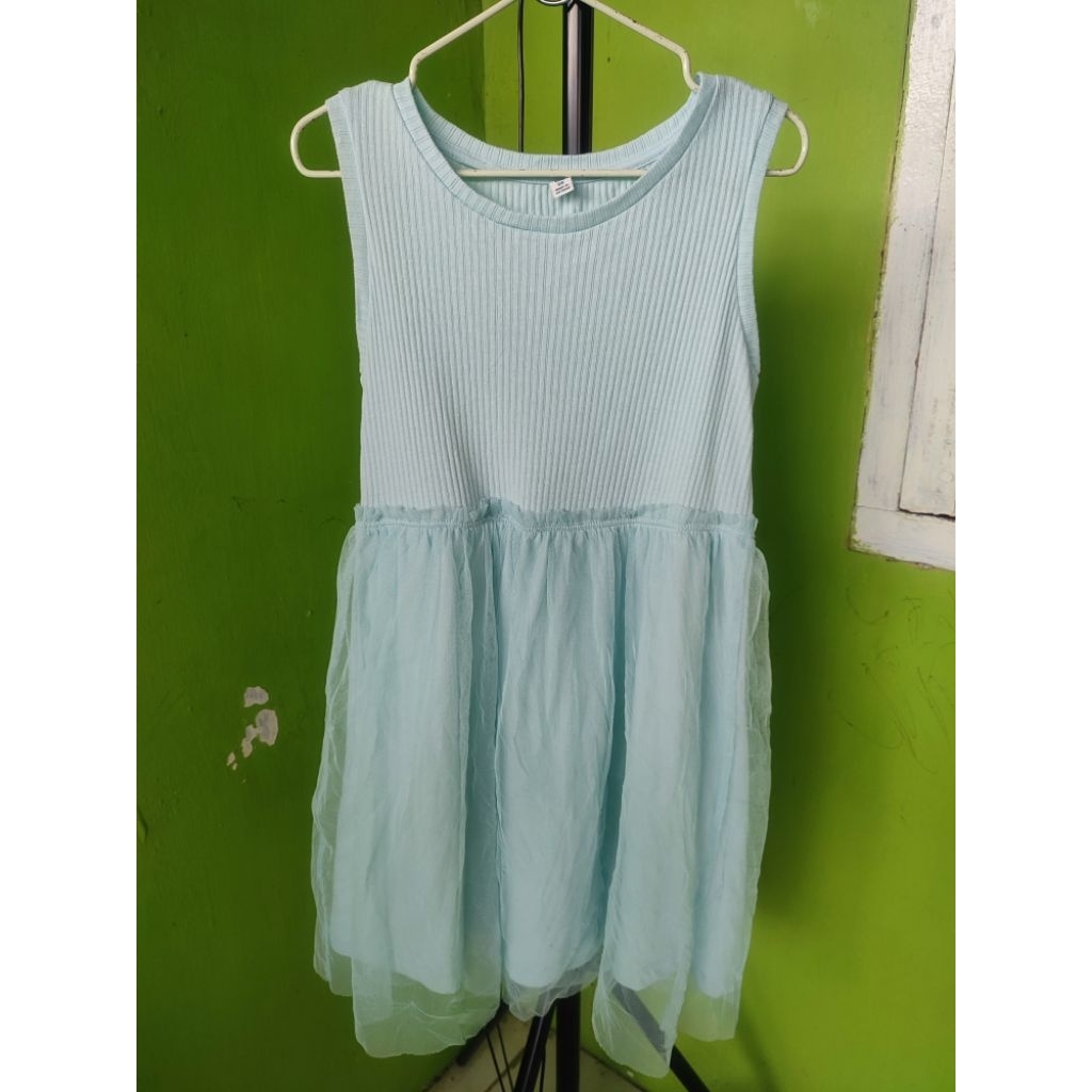 DRESS PESTA ANAK SIZE 120 BLUE ICE TUTU AMAN