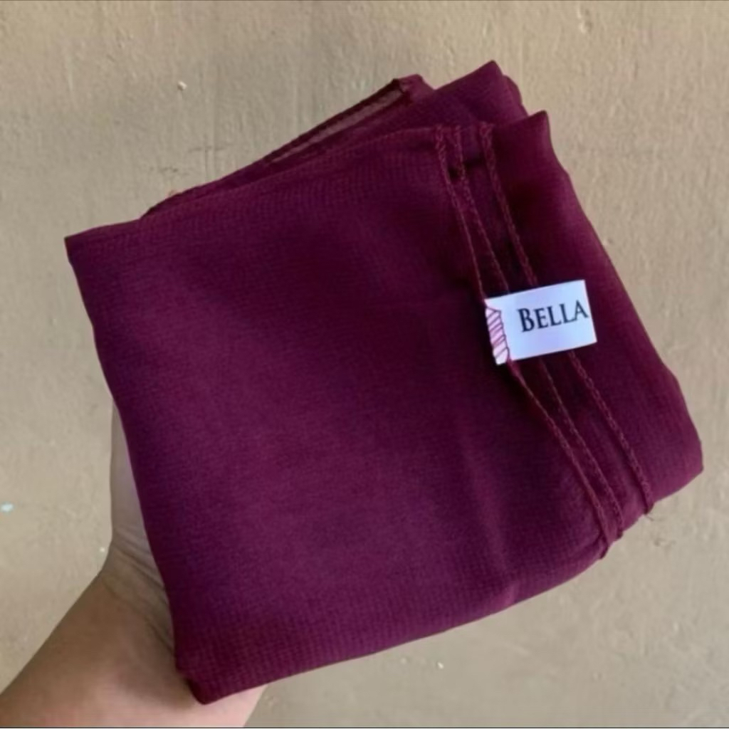 Hijab Segiempat Bella Square burgundy bella burgundy hijab warna burgundy || BELLA SQUARE POLLYCOTTO