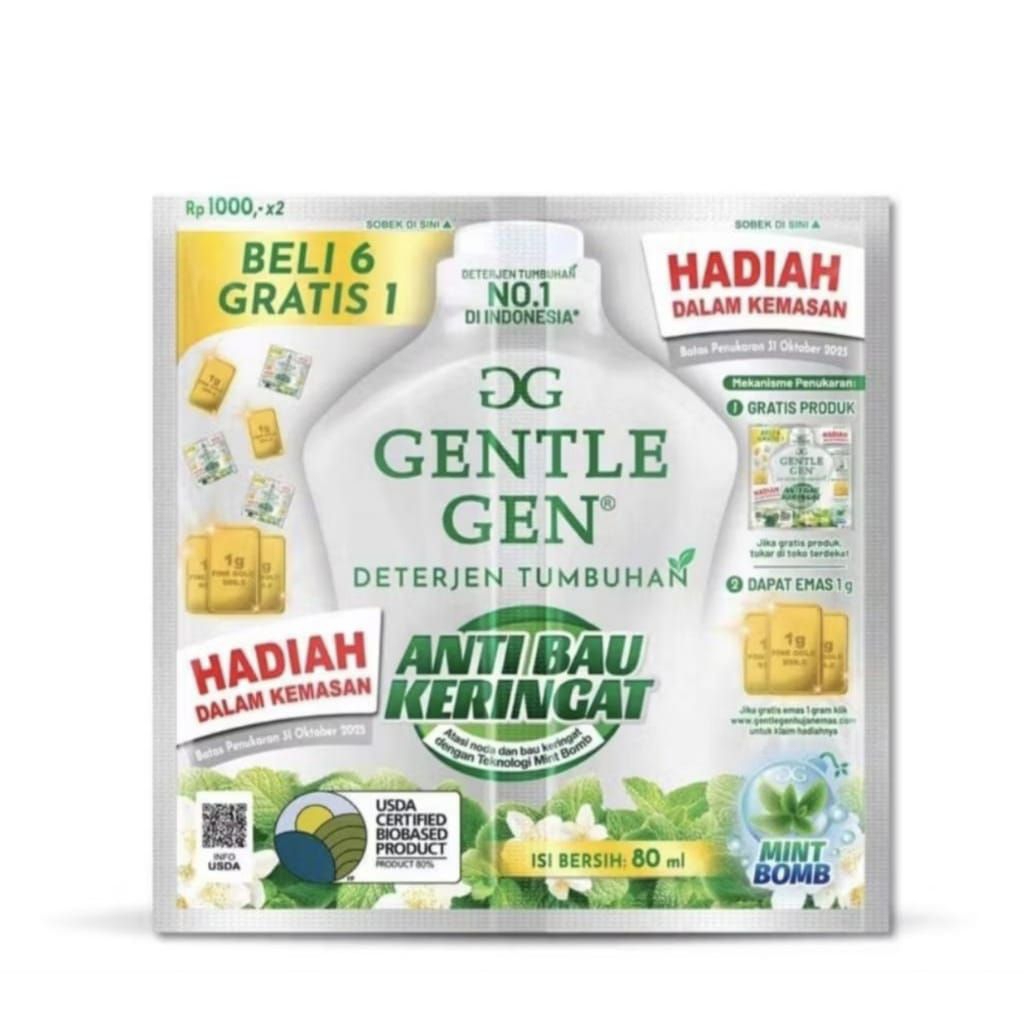 GENTLE gen 32 sachet FREE 2 PIRING || Deterjen cair