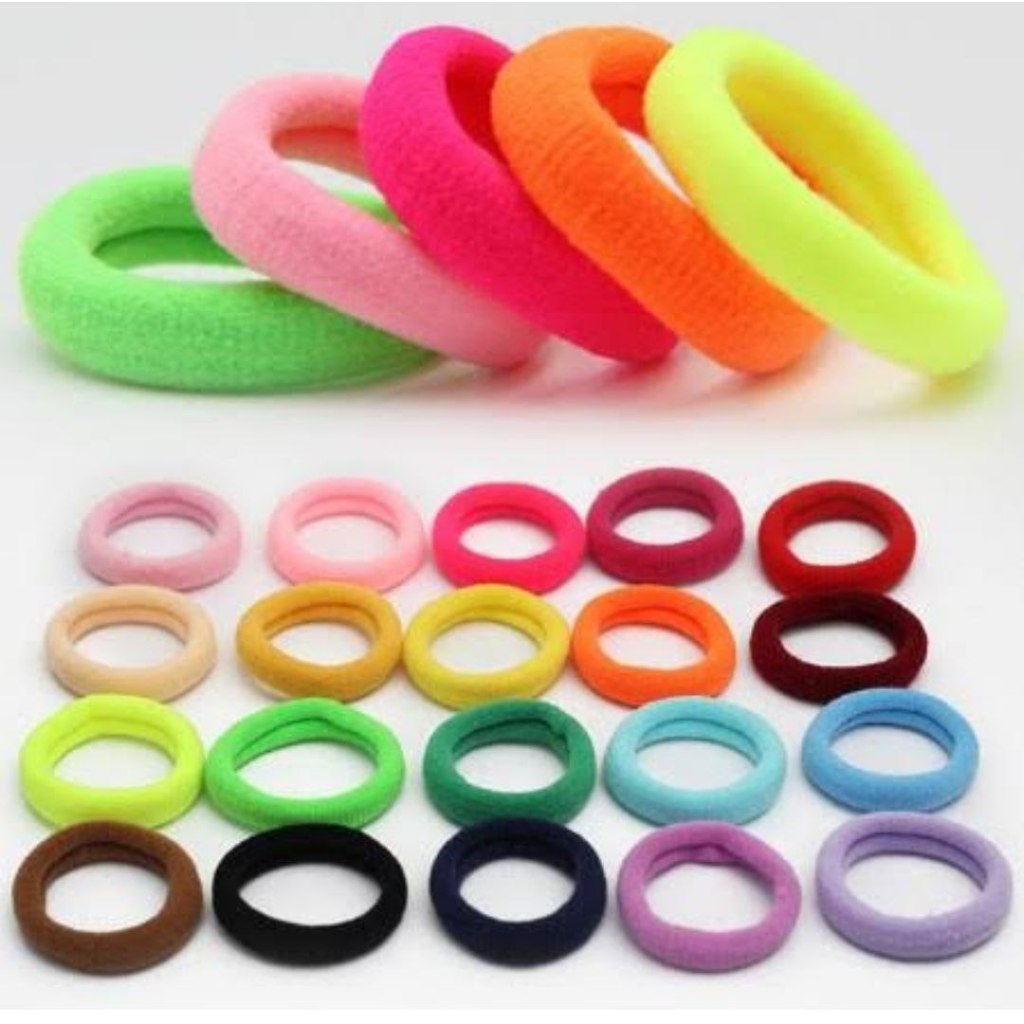 Karet Rambut/Ikat Rambut DONAT Kecil Kuncir Warna Warni  - Hitam