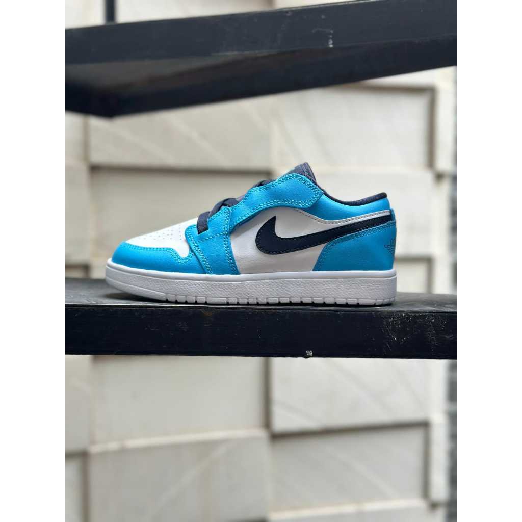SEPATU ANAK AJ KIDS VELCRO BLUE WHITE LIST BLACK