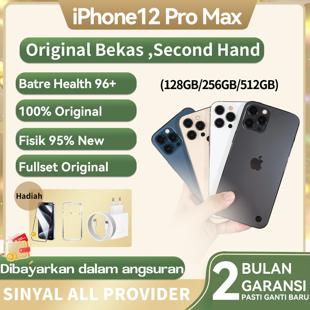 IPHONE 12 PRO MAX / 12 PRO 128GB/256GB Second Fullset Mulus LCD 100% Original No Recond No Refurb Go