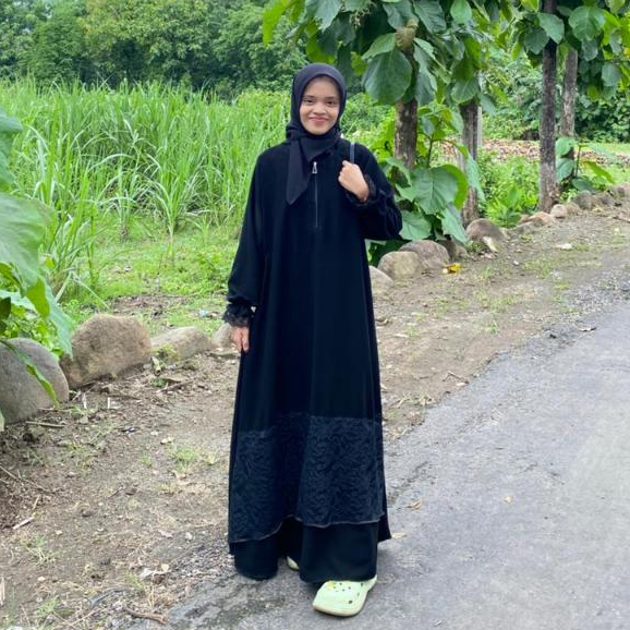Abaya Luna Abaya basic hitam polos jetblack abaya polos simple