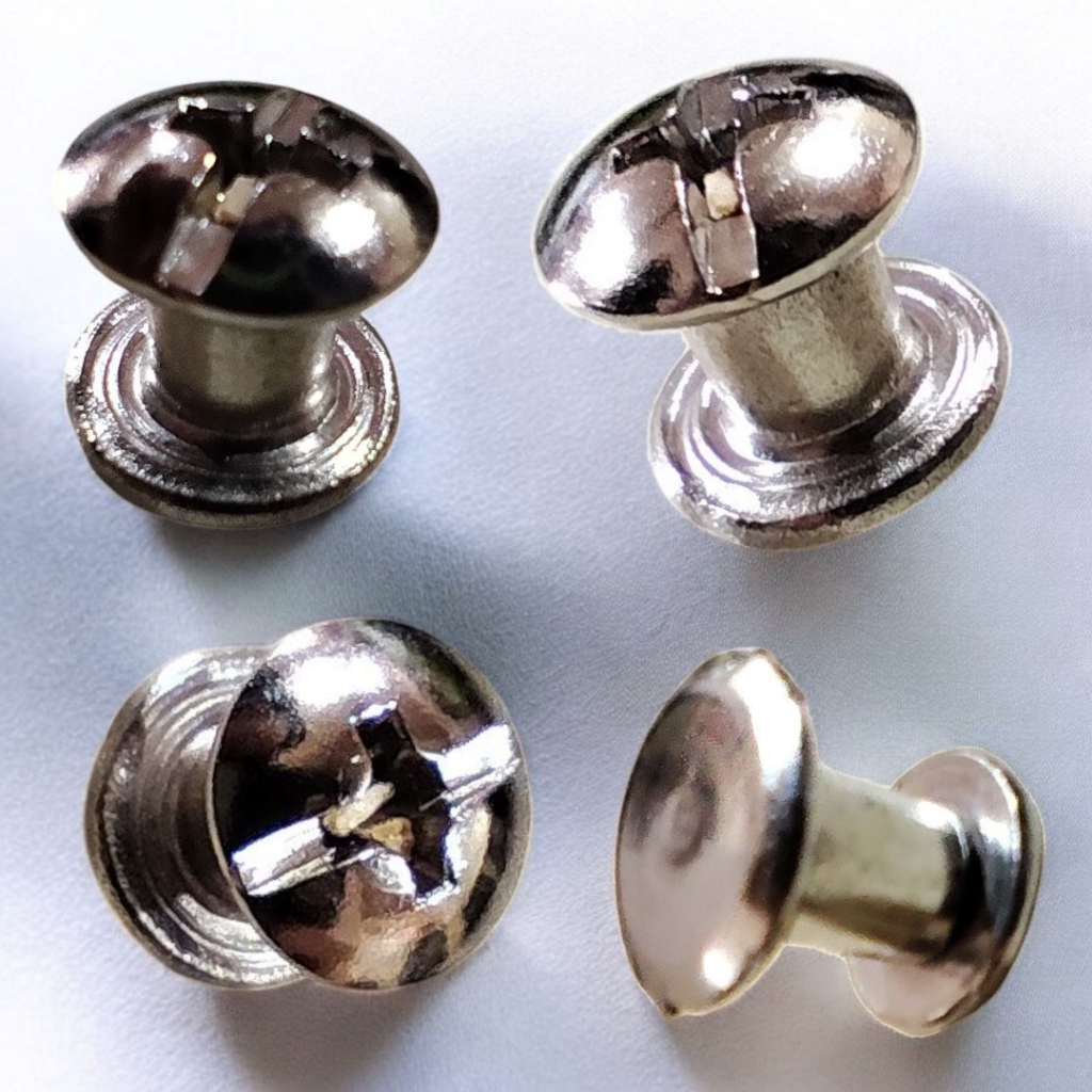 10 PCS MUR BAUT GASPER IKAT PINGGANG KULIT & TAS 6MM SKRUP DRAT PLUS (+) NIKEL