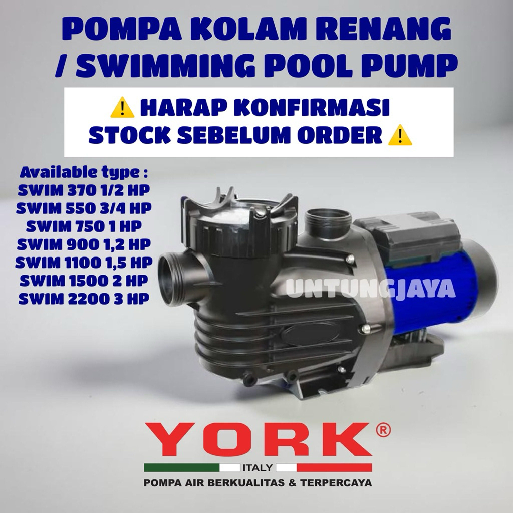 POMPA KOLAM RENANG YORK SWIM 1100 1,5 HP // SWIMMING POOL PUMP YORK YRK 1100 1,5HP // POMPA AIR KOLA