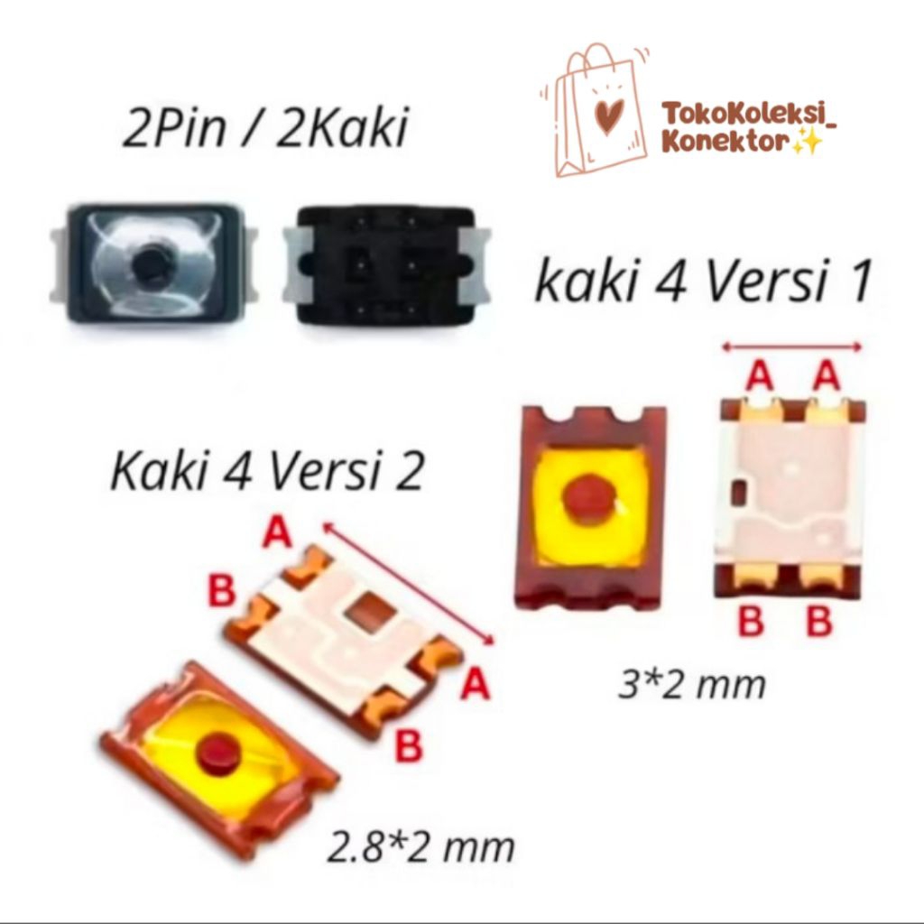 Switch On Off Kaki 2 / Kaki 4 Versi 1 / Versi 2 / Tombol Switch