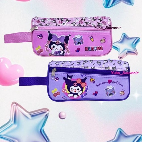 Tempat Pensil Kuromi 2 Resleting Jumbo Tempat Pensil Kuromi Jumbo Murah Tempat Pensil Anak Kuromi Be