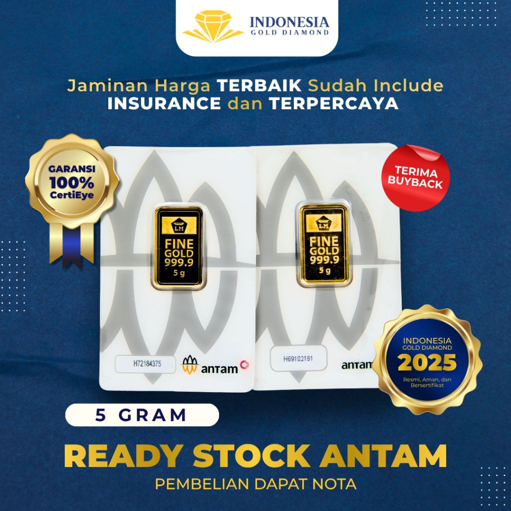 Logam Mulia ANTAM 5 Gram — Sertifikat Asli