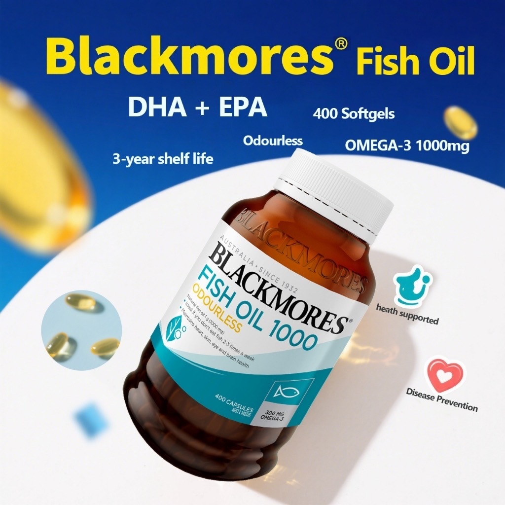 Blackmores Fish Oil Tanpa Bau Halal1000mg 400Caps Omega-3