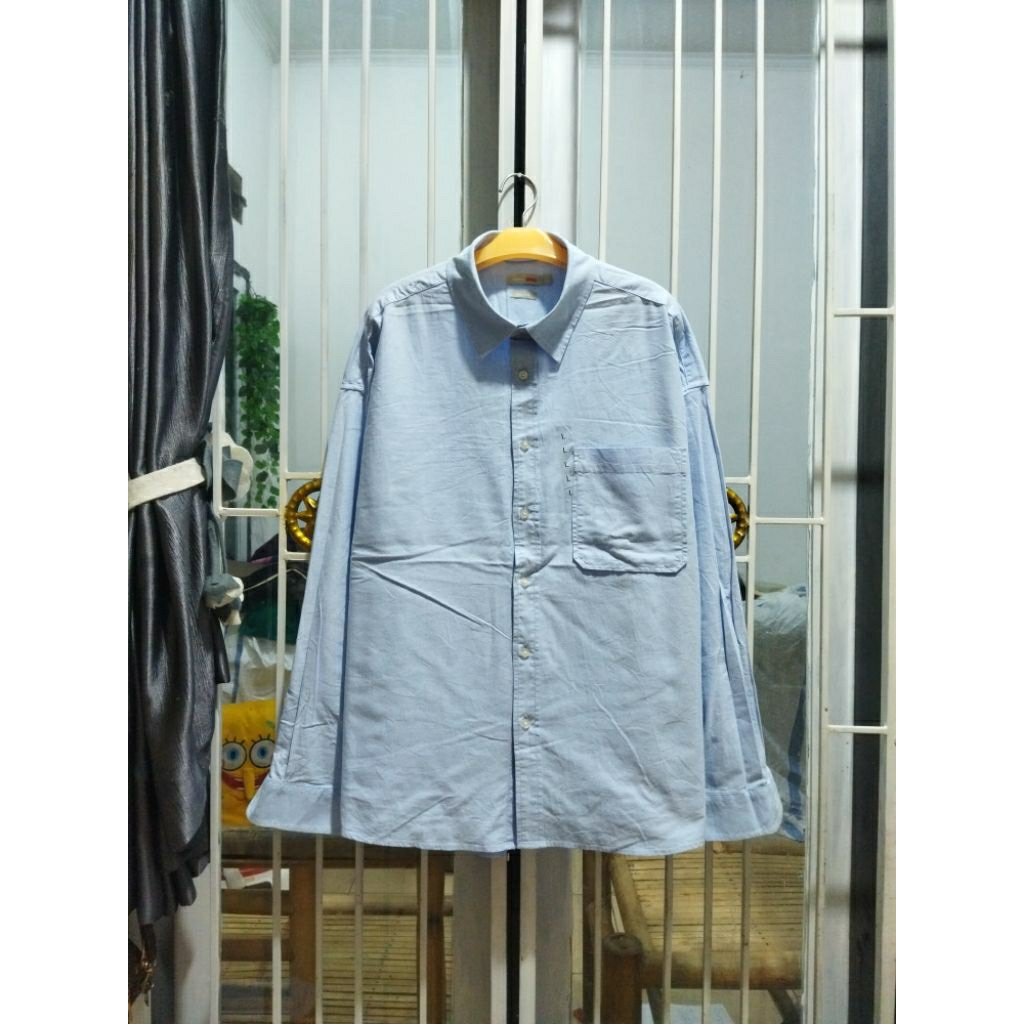 kemeja oxford polos SPAO lengan panjang pria oversize 3XL
