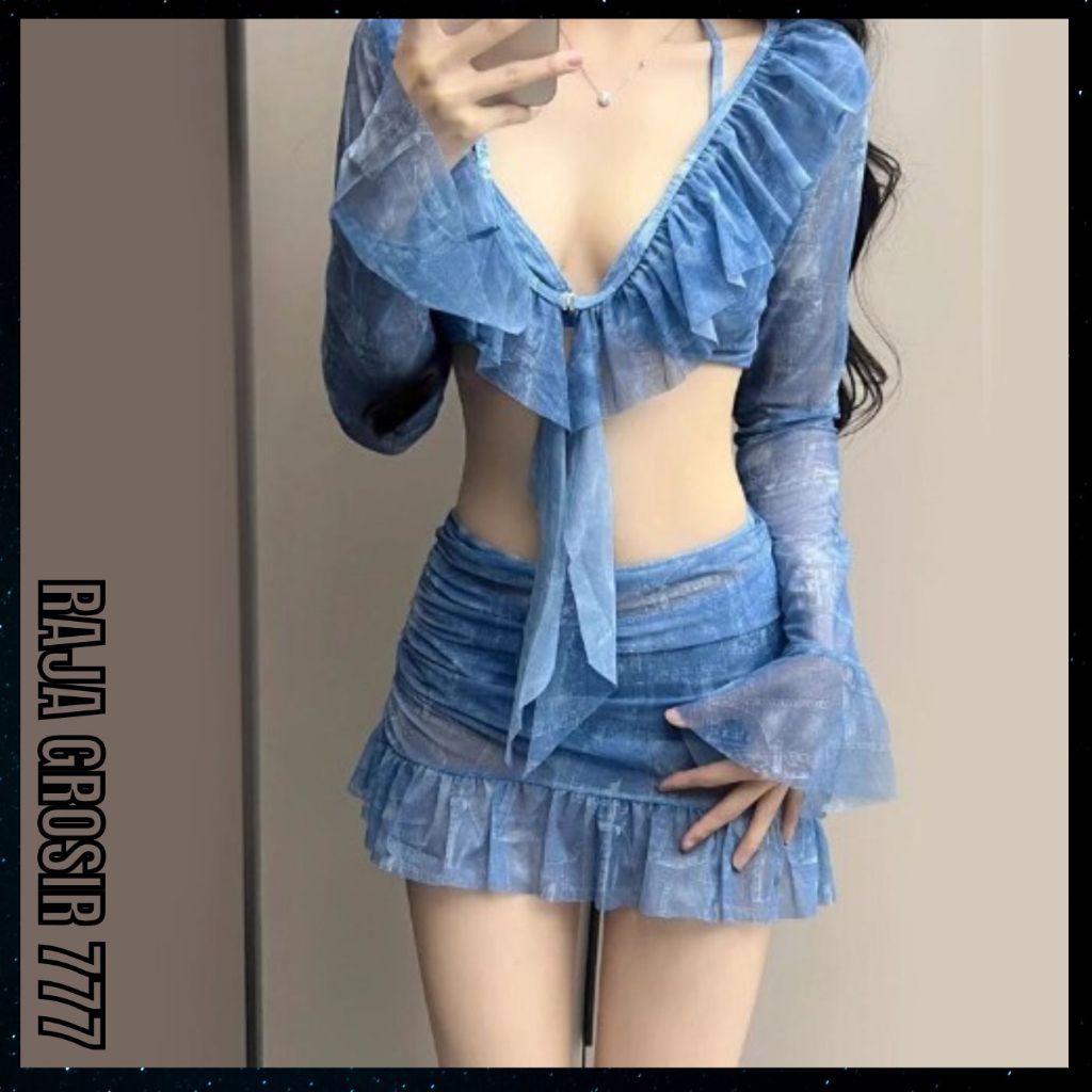 Baju Renang Wanita Kekinian Sexy Bikini Set 4Pcs Beachwear Bali baju Pantai Cantik BBW 11