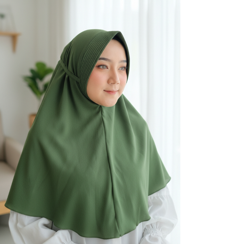 CUCI GUDANG Hijab Bergo Maryam tali Pet Woolpeach Wolfis