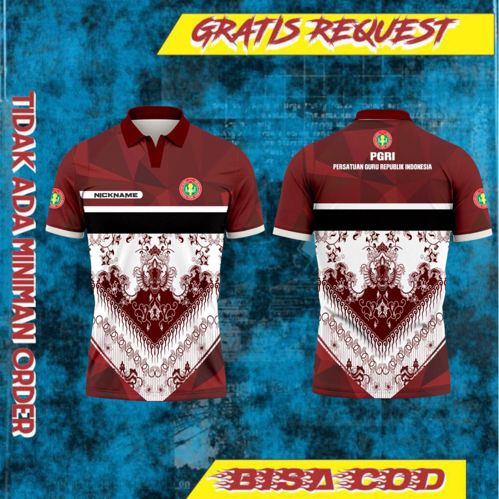 Jersey Kaos PGRi berkerah // Jersey PGRI PRAMUKA