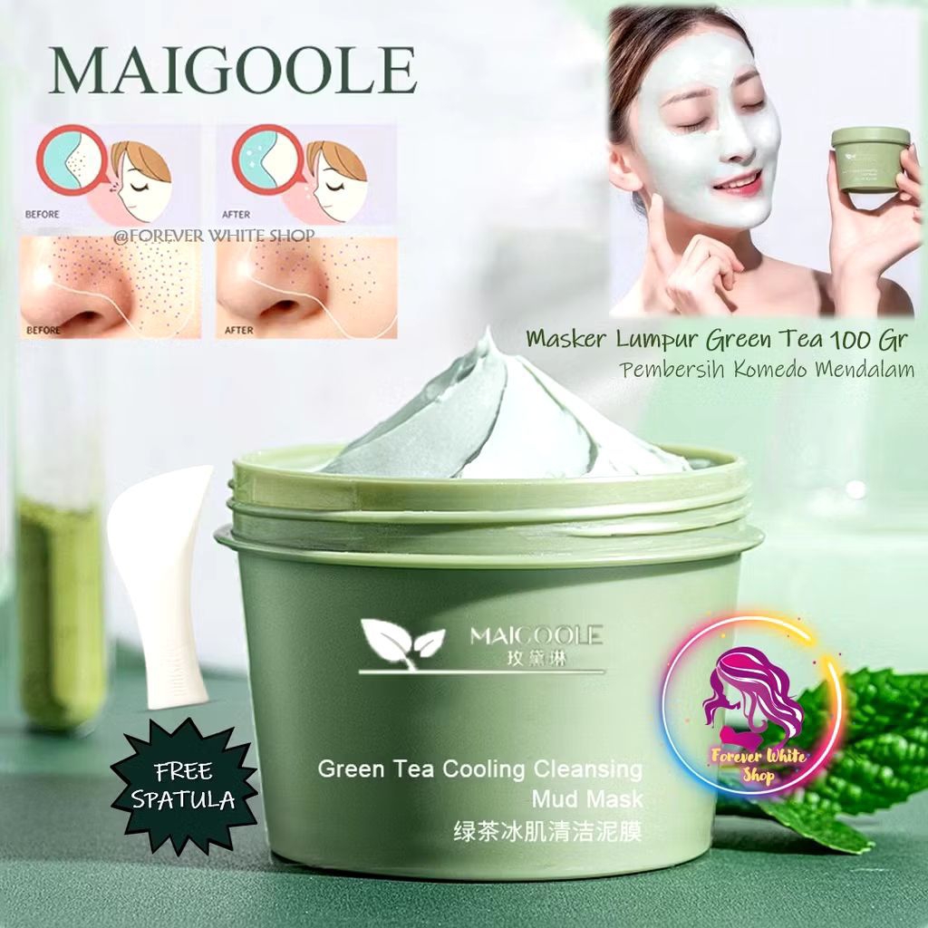 [COD] MAIGOOLE Green Tea Clay Mask Cooling Cleansing Masker Wajah Besteller [ BPOM ]