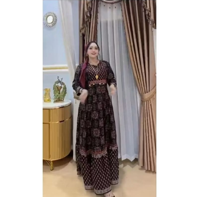 Gamis dress hindi Layla koin terbaru rayon