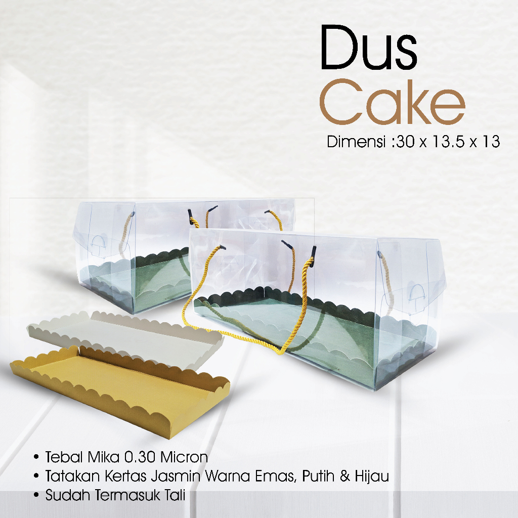 Kotak Mika Cake / Makanan Uk. 30 x 13,5 x 13 ( Tebal Mika 0.30 Micron )