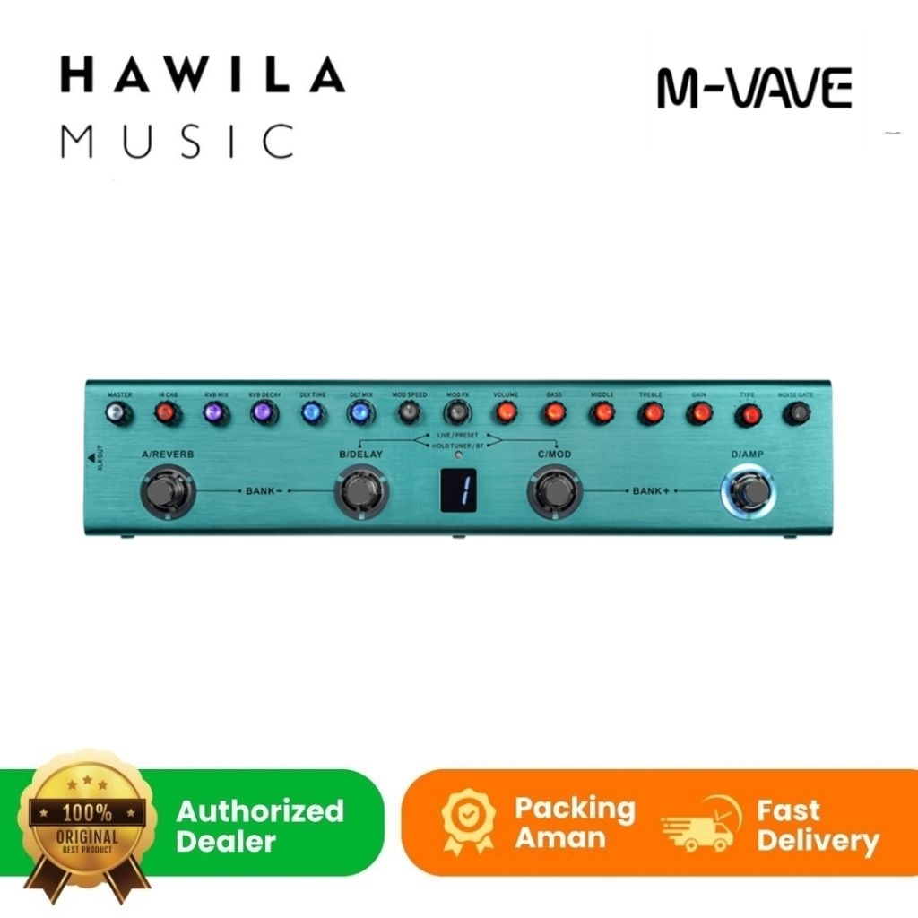 Portable Efek Gitar mvave M-Vave Tank G Multi Effect Processor Original