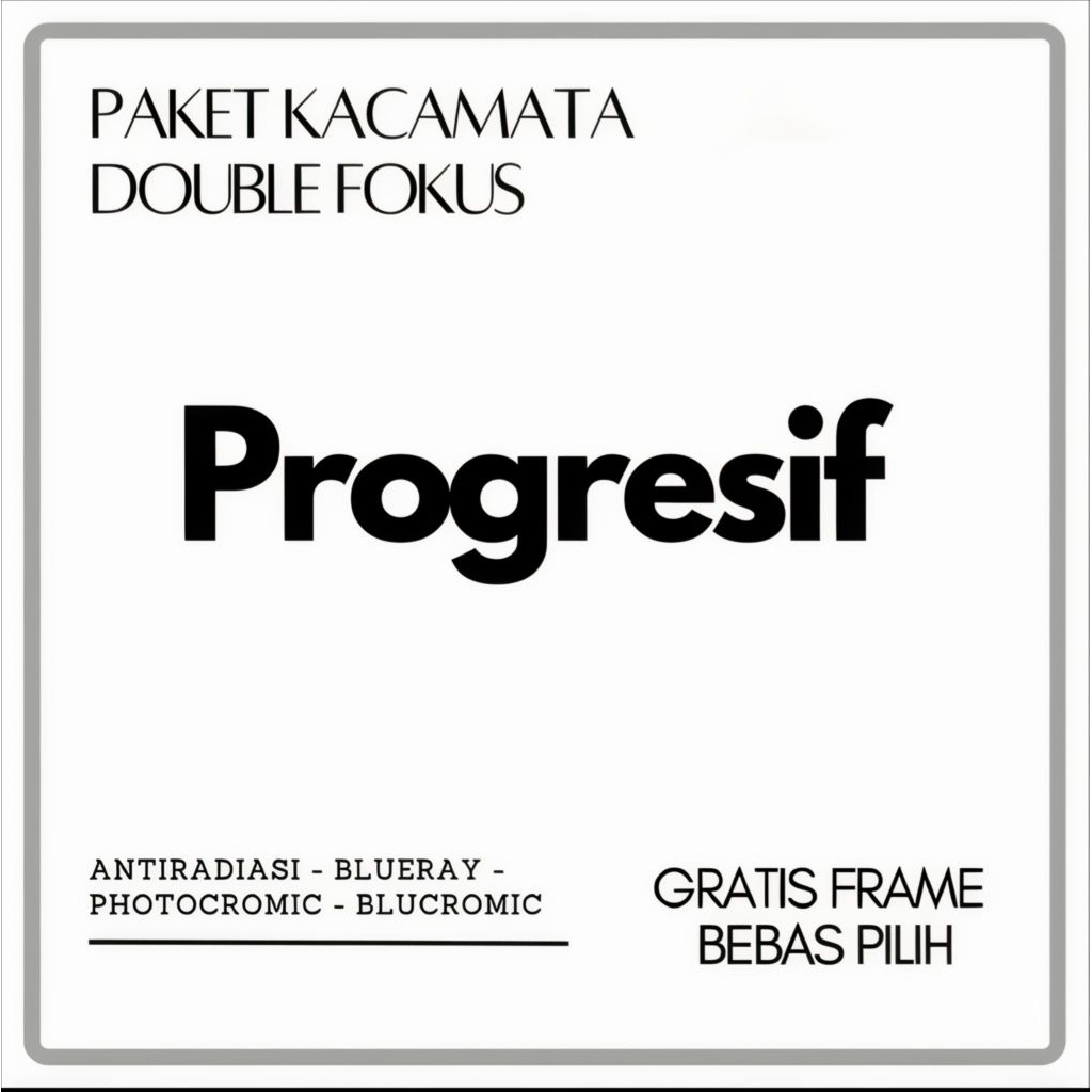 Kacamata Progresif Khusus Silinder Dan Progresif Plus Plus