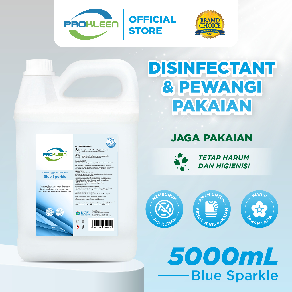 PROKLEEN Fabric Spray Antibacterial Parfum Laundry 5L Berat Sesuai