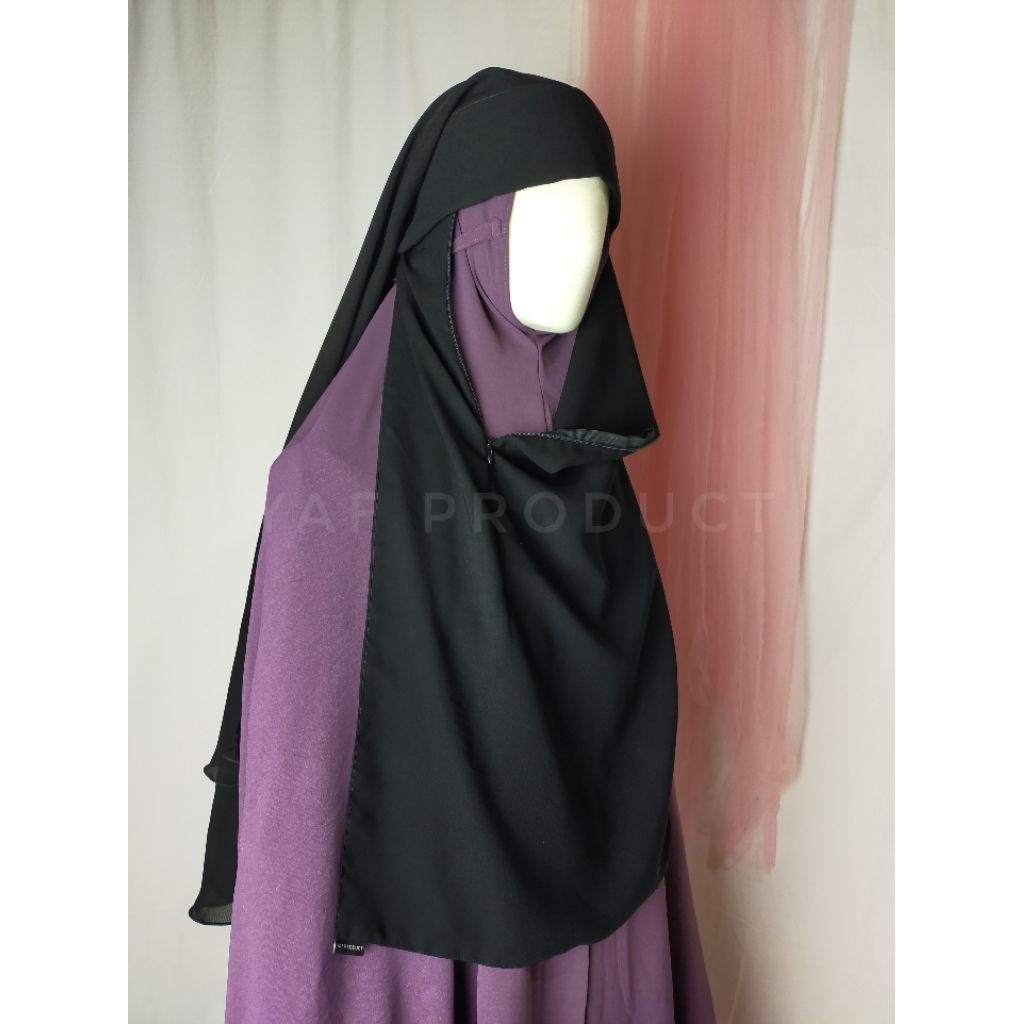 Cadar Akhwat Poni Resleting by YAF PRODUCT | Niqab Poni Zipper