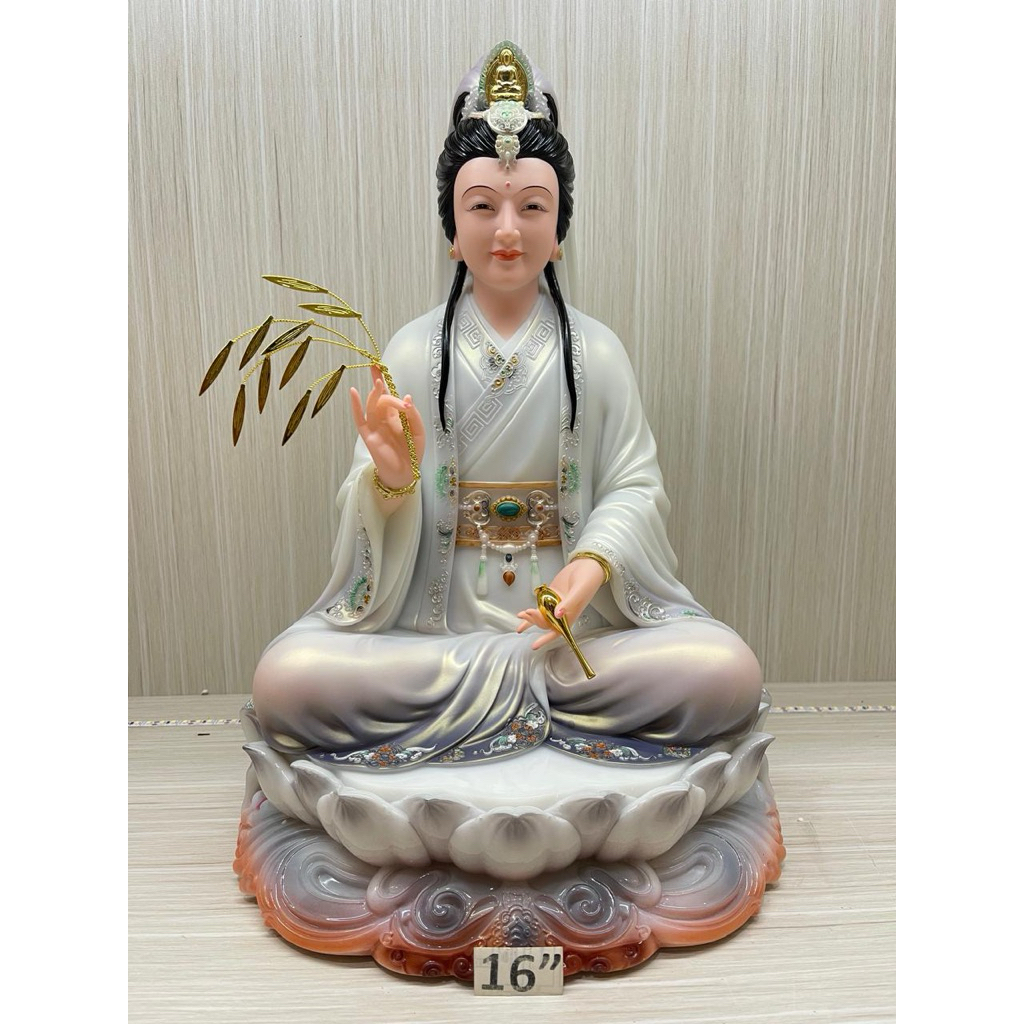 patung Dewi kwan im - guanyin - Kuan im 16in marmer ungu Qing