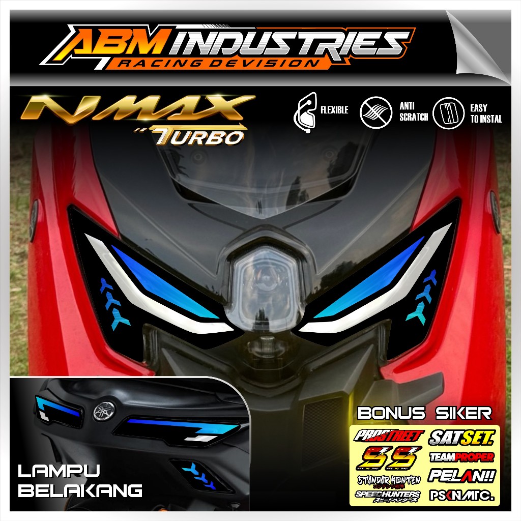 Stiker Lampu Alis MOTOR NMAX TURBO NEO 2024 2025 - Sticker Variasi Lampu NMAX Neo S TRANSPARAN UV