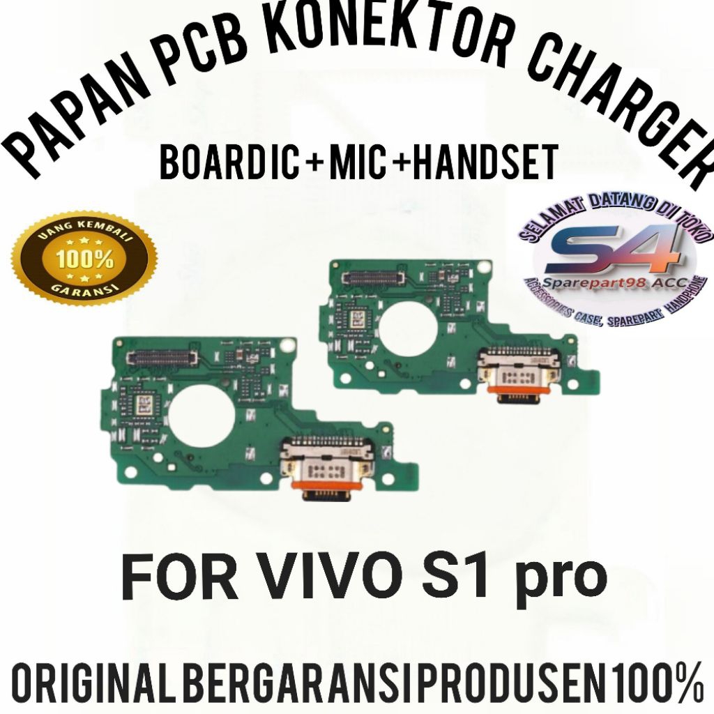 KONEKTOR CHARGER VIVO S1 PRO PAPAN CAS SUB UI Flat Cable ORIGINAL KONEKTOR CHARGER FULLSET IC MIC HF