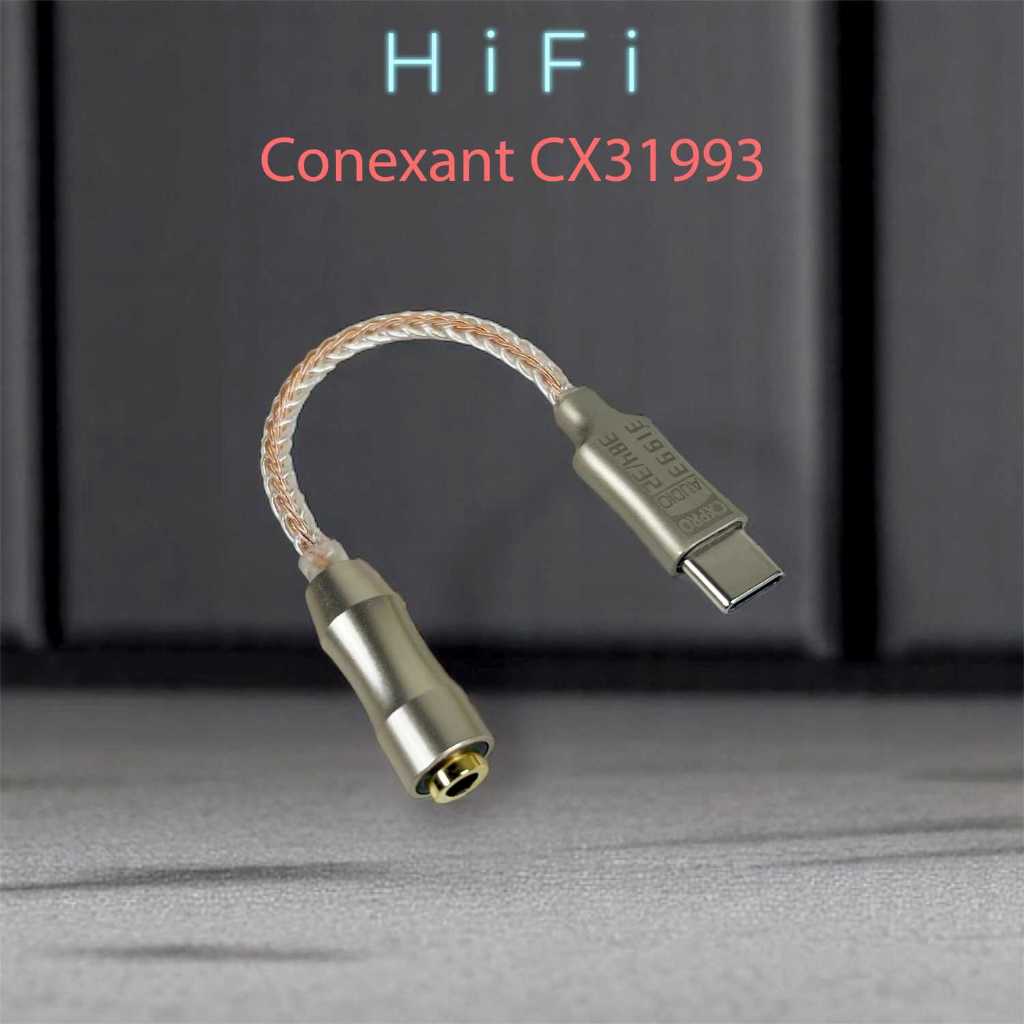 ALAC Kabel USB Type C ke 3.5mm Adaptor HiFi DAC Conexant CX31993 Chip - CX-PRO