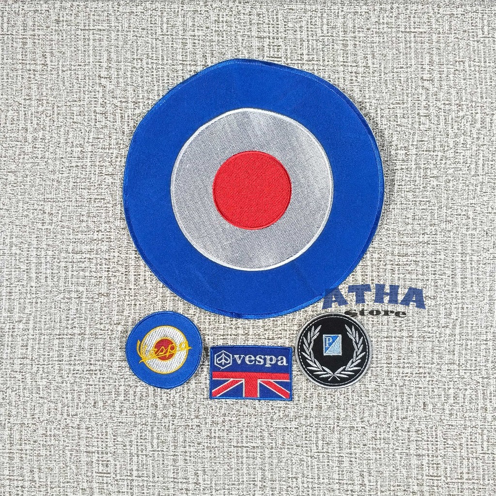 PATCH BORDIR JAHIT PATCH EMBLEM BESAR SATU SET TEMA VESPA