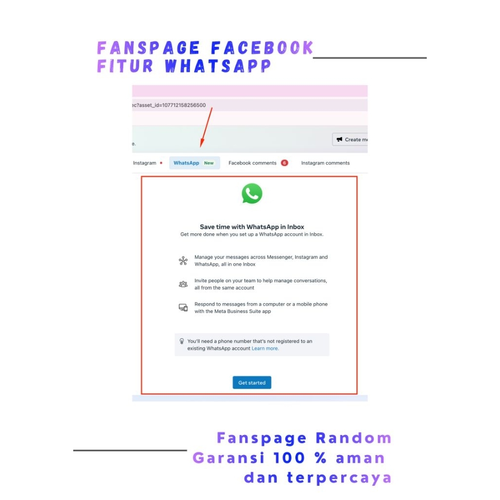 Jual Fanspage/Halaman FB Fitur WA META