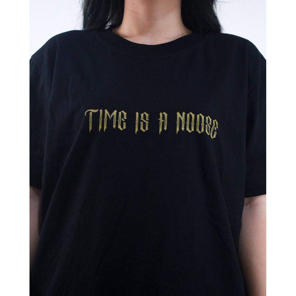 Kaos Oversize Time Is A Noose BRTL – Tshirt Hitam Unisex Streetwear Sablon Plastisol Raster Limited